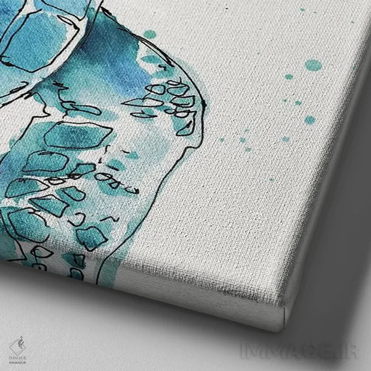 تابلو دریای عمیق IX اثر آن تاولتی - نمای نزدیک بافت بوم