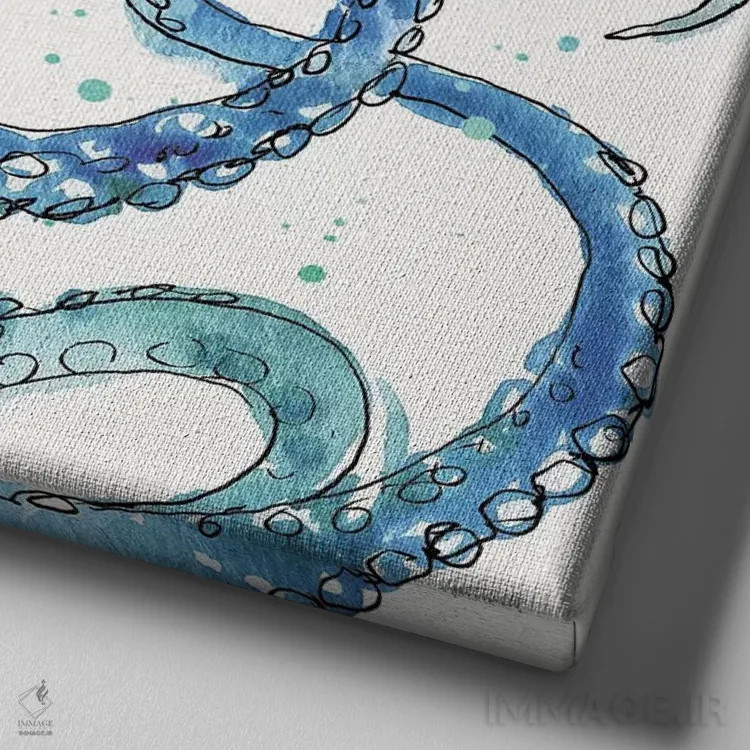 تابلو دریای عمیق VIII اثر آن تاولتی - نمای نزدیک بافت بوم