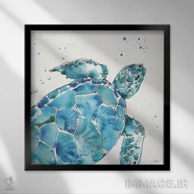 تابلو دریای عمیق IX اثر آن تاولتی - نمای قابدار مشکی