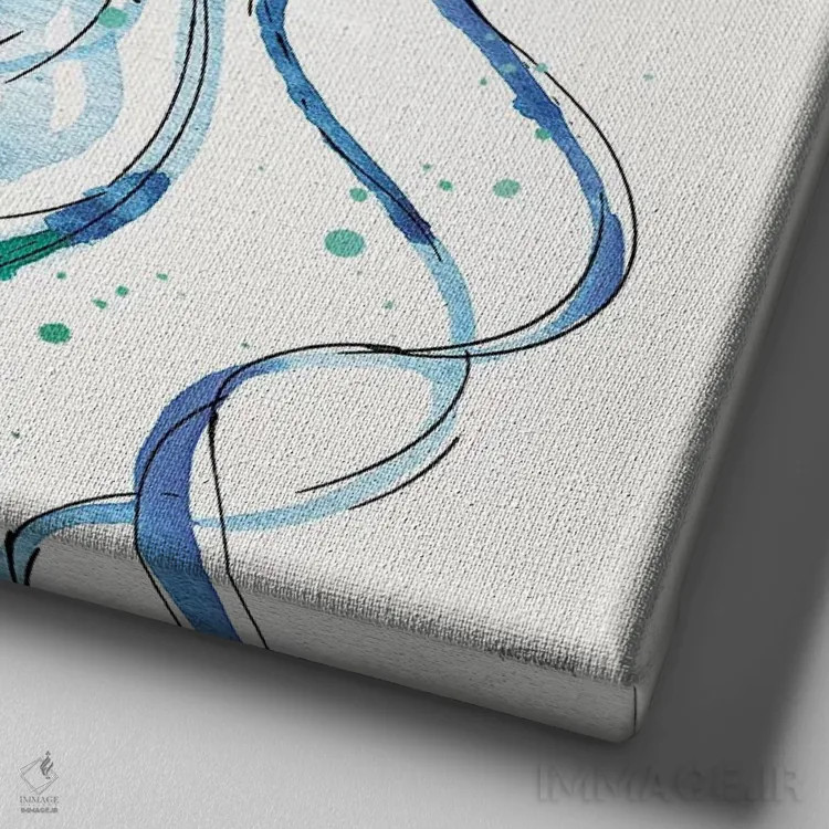 تابلو دریای عمیق X اثر آن تاولتی - نمای نزدیک بافت بوم