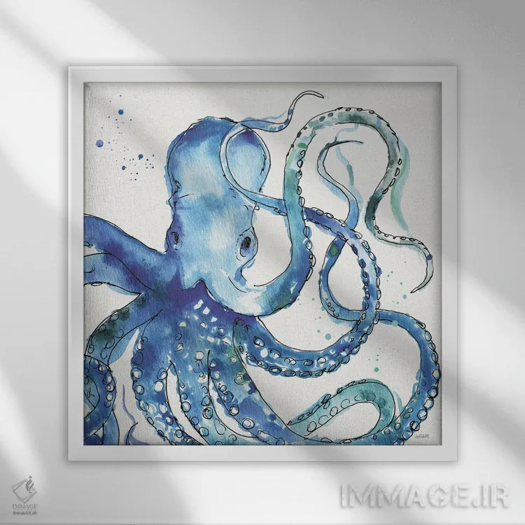 تابلو دریای عمیق VIII اثر آن تاولتی - نمای قابدار سفید