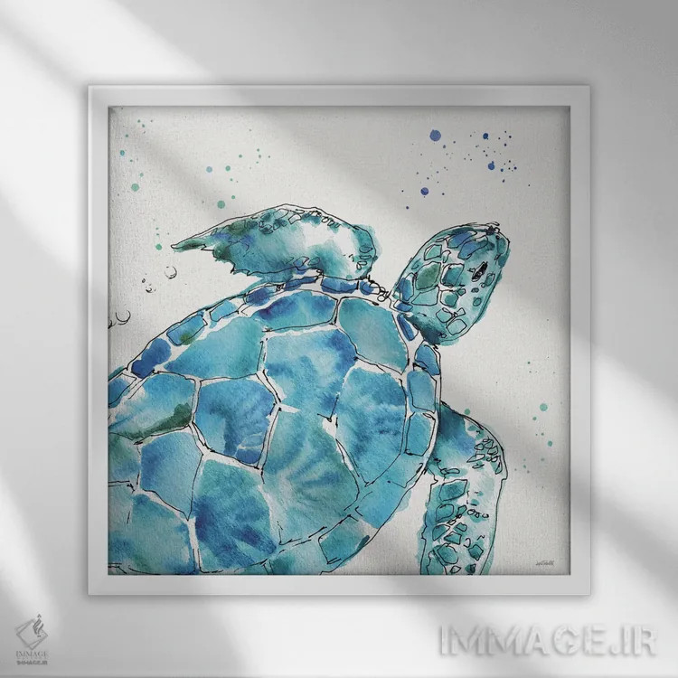 تابلو دریای عمیق IX اثر آن تاولتی - نمای قابدار سفید