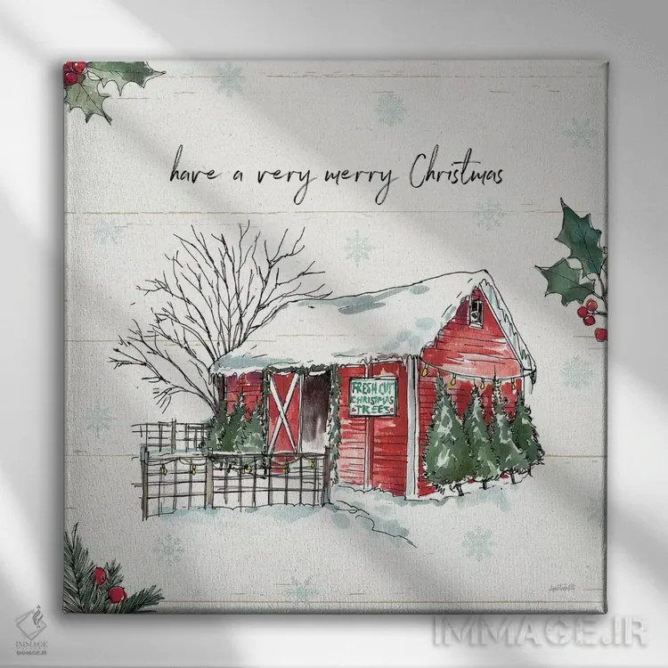 تابلو کریسمس بسیار شادی داشته باشید اثر آن تاولتی - نمای روبهرو روی دیوار