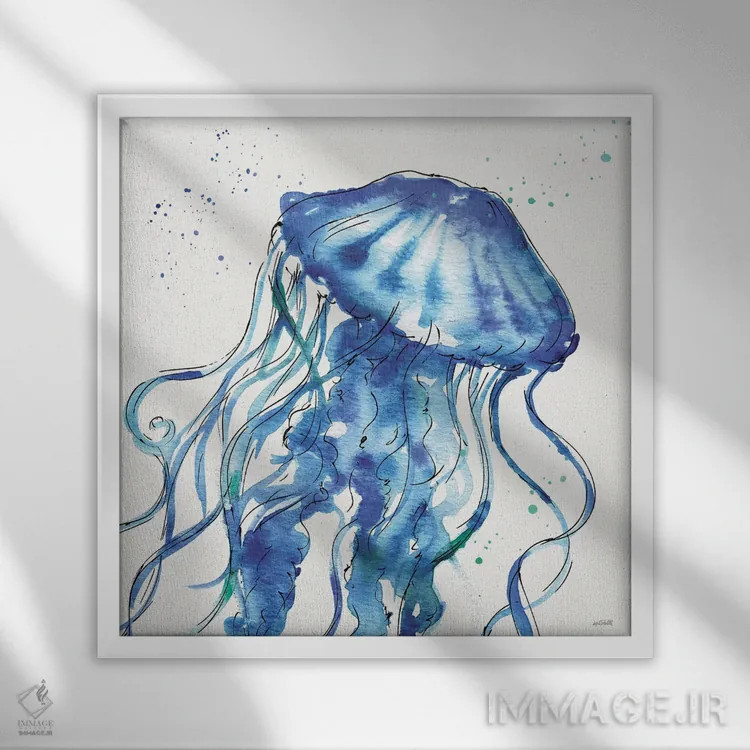 تابلو دریای عمیق X اثر آن تاولتی - نمای قابدار سفید