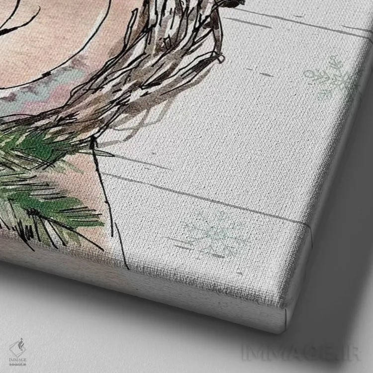 تابلو خوک کریسمسی اثر آن تاولتی - نمای نزدیک بافت بوم