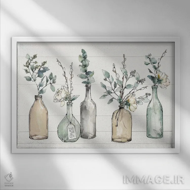 تابلو خانهٔ روستایی مدرن I اثر آن تاولتی - نمای قابدار سفید