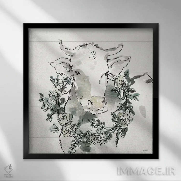 تابلو خانهٔ روستایی مدرن XII اثر آن تاولتی - نمای قابدار مشکی