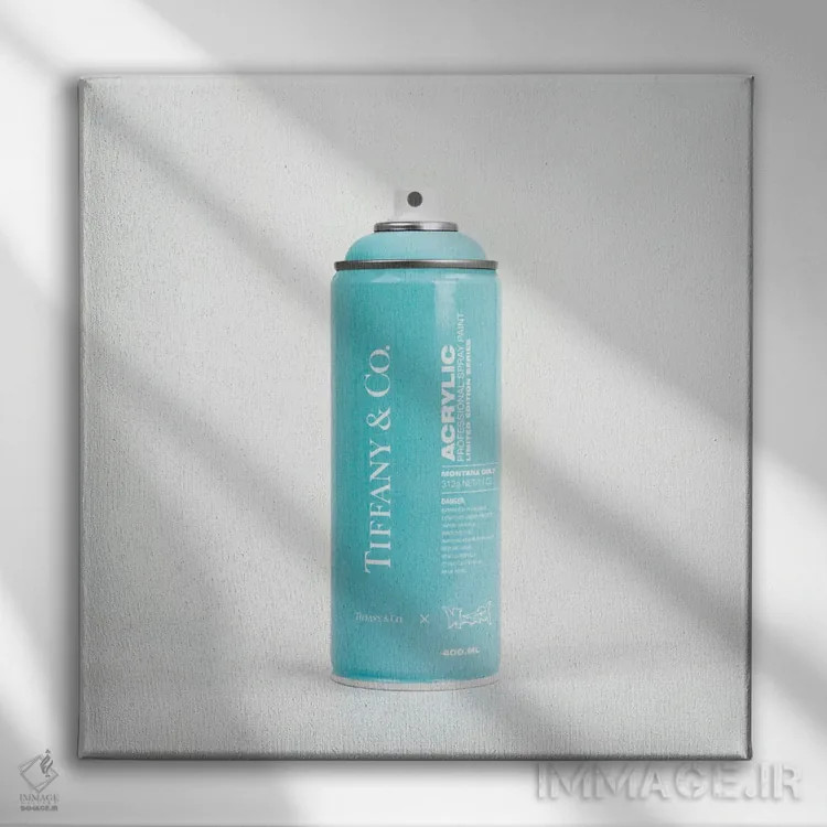 تابلو برندالیسم قوطی اسپری تیفانی اند کو اثر آنتونیو براسکو - نمای روبهرو روی دیوار