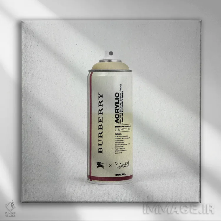 تابلو برندالیسم: قوطی اسپری بربری اثر آنتونیو براسکو - نمای روبهرو روی دیوار