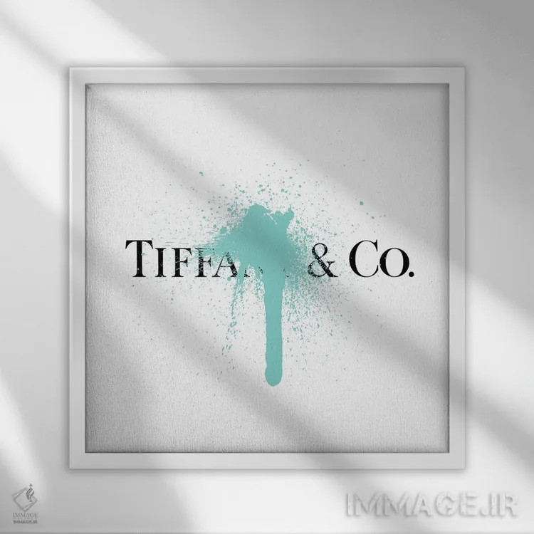 تابلو تیفانی اند کو، چکیدن رنگ لوکس اثر آنتونیو براسکو - نمای قابدار سفید