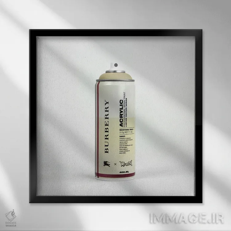 تابلو برندالیسم: قوطی اسپری بربری اثر آنتونیو براسکو - نمای قابدار مشکی