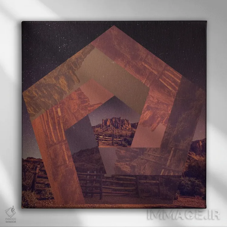 تابلو پنجضلعی غربی اثر فایو بای فایو کالکتیو - نمای روبهرو روی دیوار