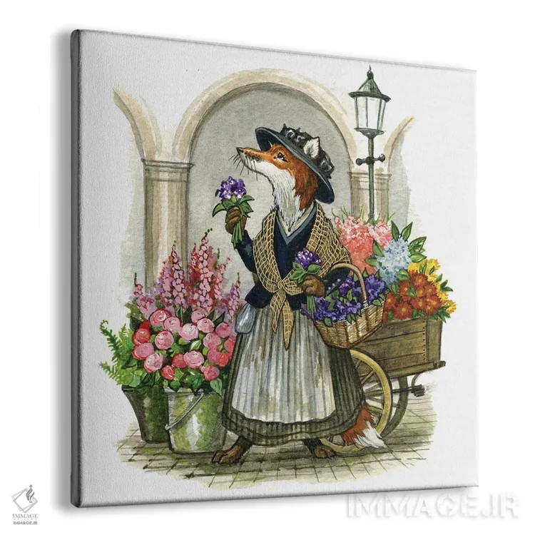 تابلو فروشندهٔ گل اثر آسترید شکلز - نمای پرسپکتیو محصول