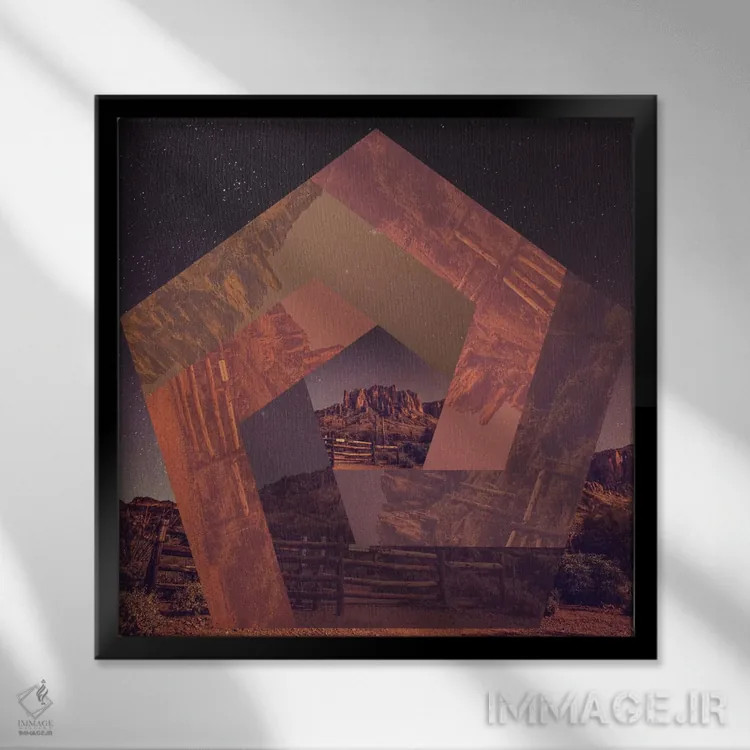 تابلو پنجضلعی غربی اثر فایو بای فایو کالکتیو - نمای قابدار مشکی