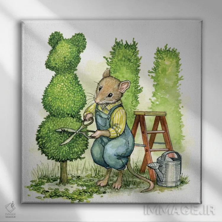 تابلو موش باغچه اثر آسترید شکلز - نمای روبهرو روی دیوار