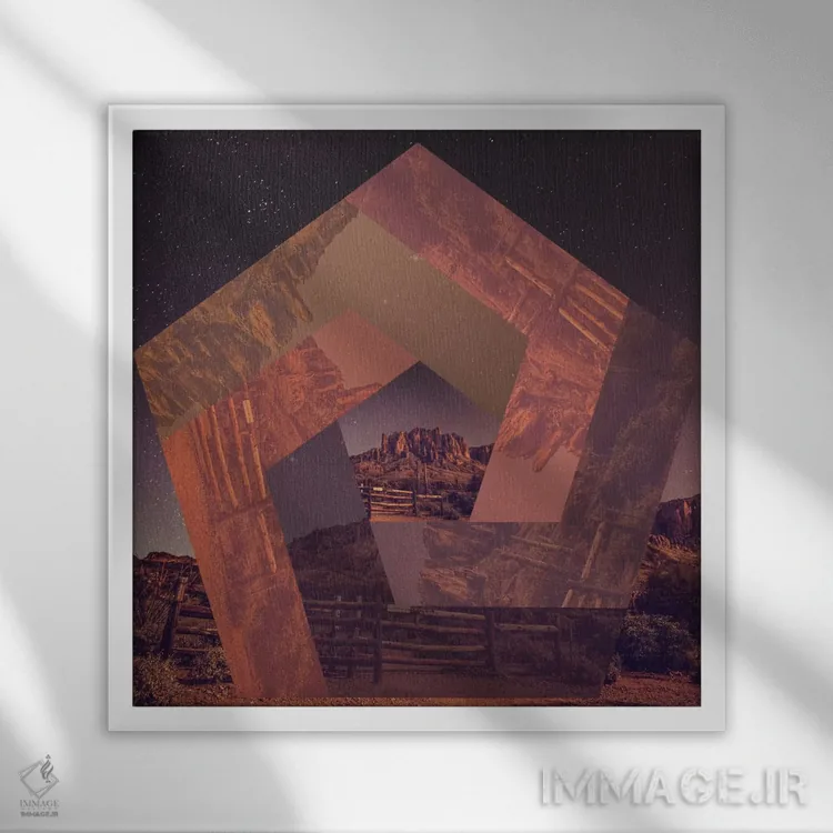 تابلو پنجضلعی غربی اثر فایو بای فایو کالکتیو - نمای قابدار سفید