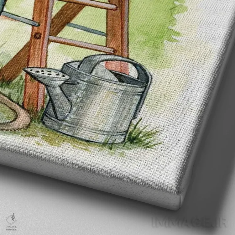 تابلو موش باغچه اثر آسترید شکلز - نمای نزدیک بافت بوم