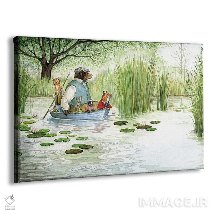 تابلو قایقسواری با هکتور فاکس و دوستان اثر آسترید شکلز - نمای پرسپکتیو محصول