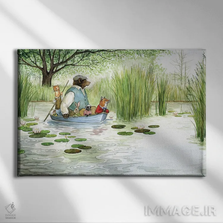 تابلو قایقسواری با هکتور فاکس و دوستان اثر آسترید شکلز - نمای روبهرو روی دیوار