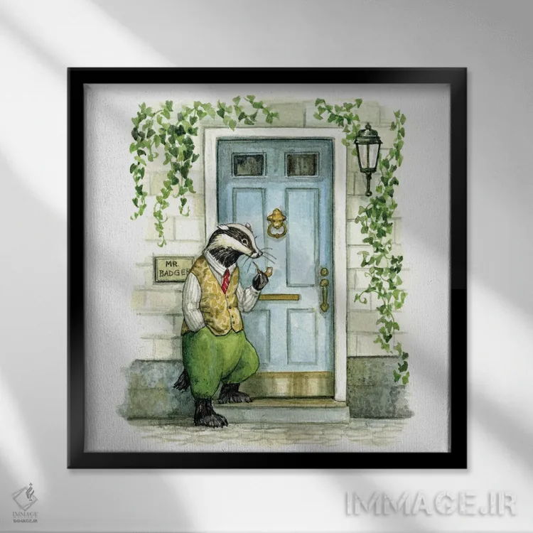 تابلو آقای گورکن اثر آسترید شکلز - نمای قابدار مشکی