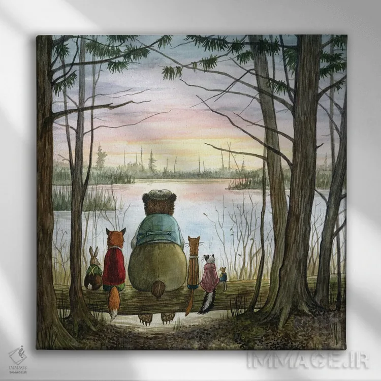 تابلو غروب با هکتور فاکس و دوستان اثر آسترید شکلز - نمای روبهرو روی دیوار