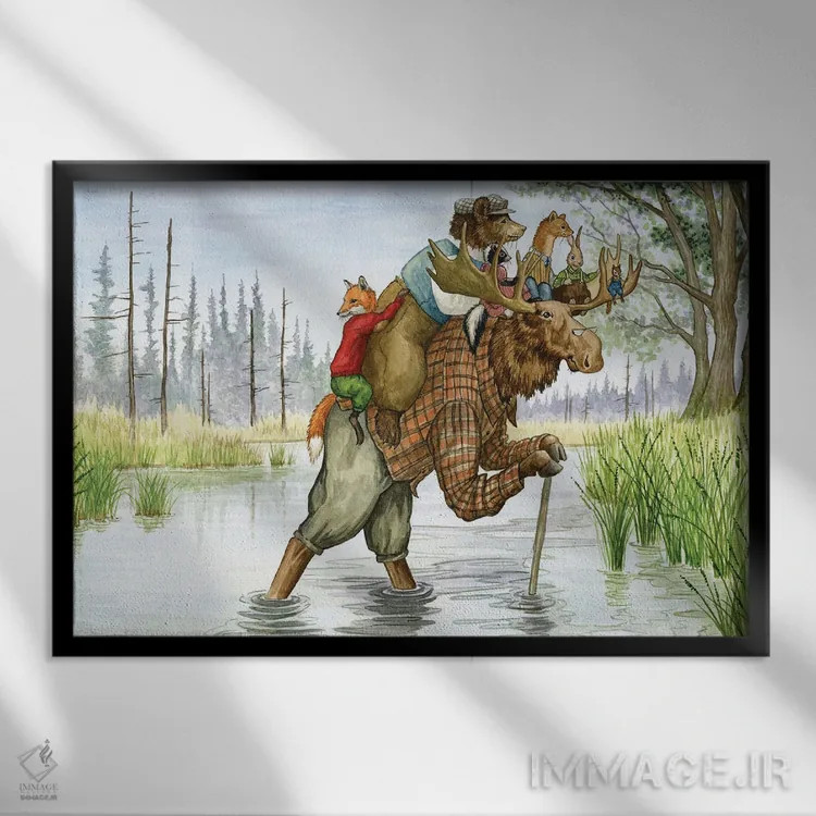 تابلو از میان مرداب ممنوعه اثر آسترید شکلز - نمای قابدار مشکی