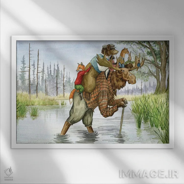 تابلو از میان مرداب ممنوعه اثر آسترید شکلز - نمای قابدار سفید