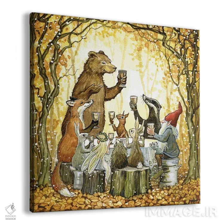 تابلو ضیافت پاییزی اثر آسترید شکلز - نمای پرسپکتیو محصول