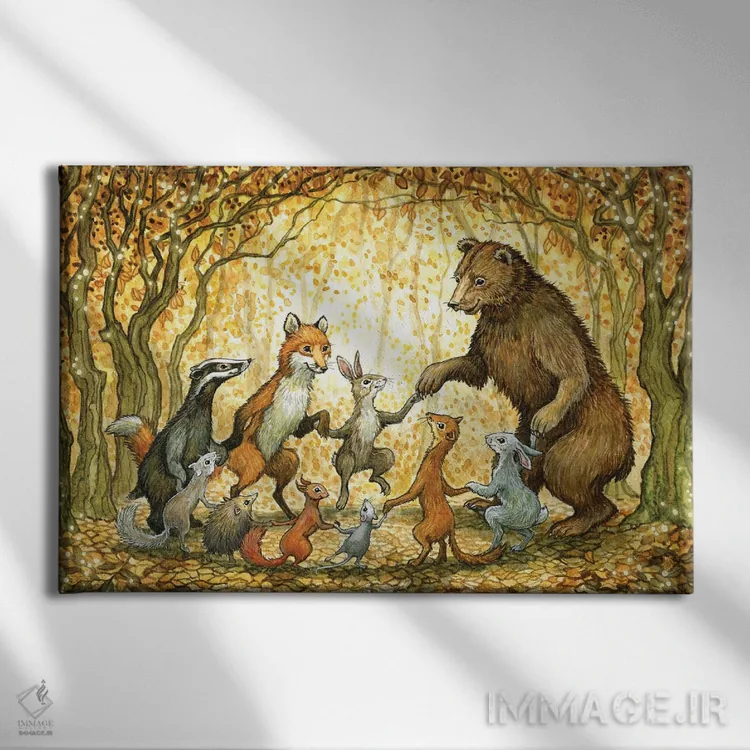 تابلو چرخش جنگلی اثر آسترید شکلز - نمای روبهرو روی دیوار
