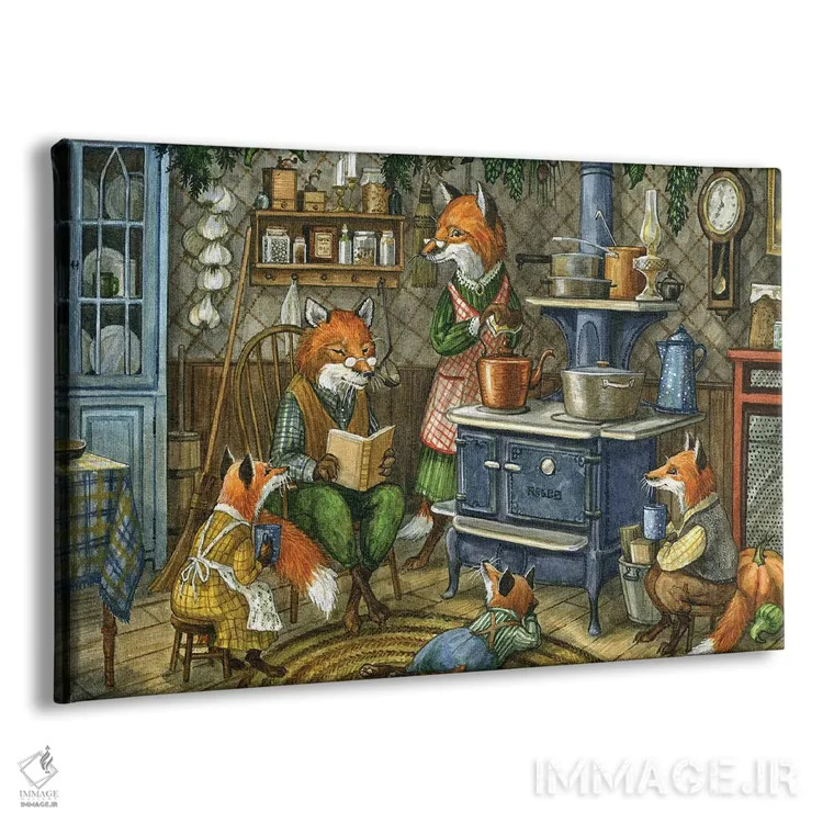 تابلو قصهها کنار اجاق اثر آسترید شکلز - نمای پرسپکتیو محصول