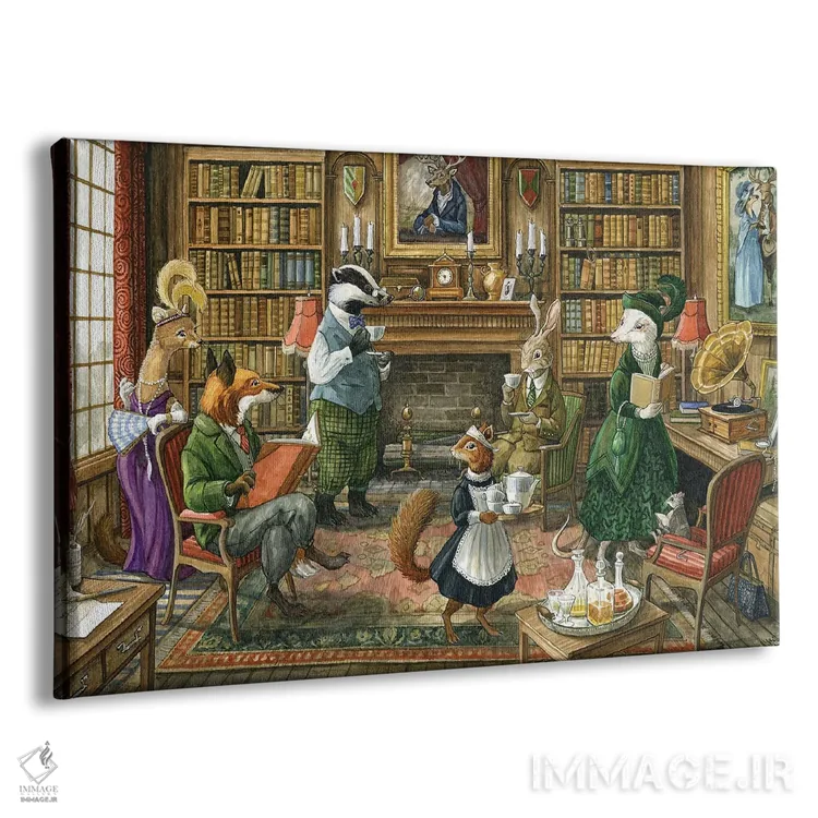 تابلو در کتابخانه اتفاق افتاد اثر آسترید شکلز - نمای پرسپکتیو محصول