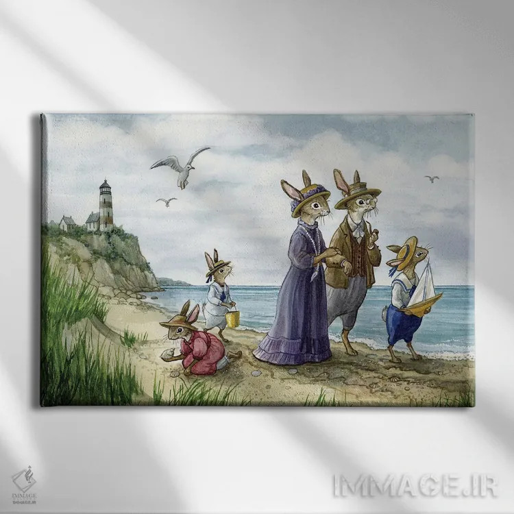 تابلو کنار دریا اثر آسترید شکلز - نمای روبهرو روی دیوار