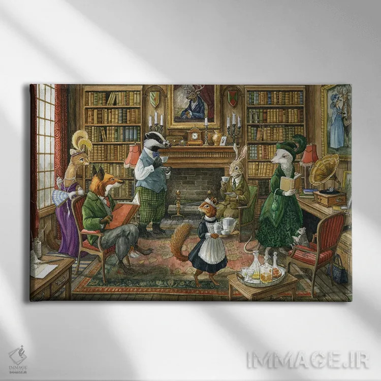 تابلو در کتابخانه اتفاق افتاد اثر آسترید شکلز - نمای روبهرو روی دیوار