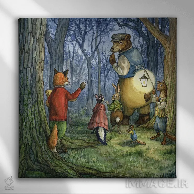 تابلو غروب با هکتور فاکس و دوستان اثر آسترید شکلز - نمای روبهرو روی دیوار