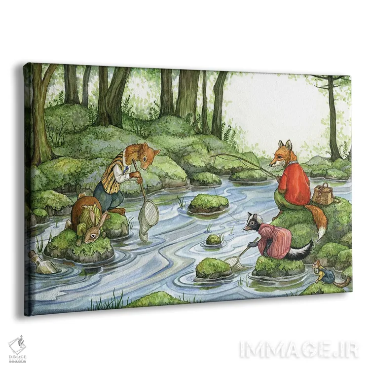 تابلو ماهیگیری با هکتور فاکس و دوستان اثر آسترید شکلز - نمای پرسپکتیو محصول