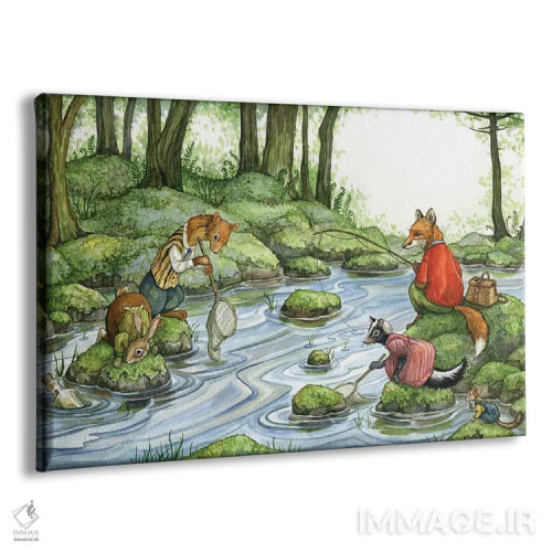 تابلو ماهیگیری با هکتور فاکس و دوستان اثر آسترید شکلز - نمای پرسپکتیو محصول