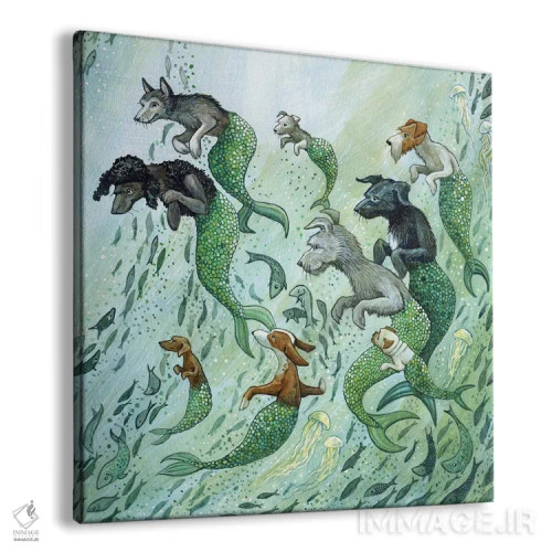 تابلو سگهای دریایی کوچک اثر آسترید شکلز - نمای پرسپکتیو محصول