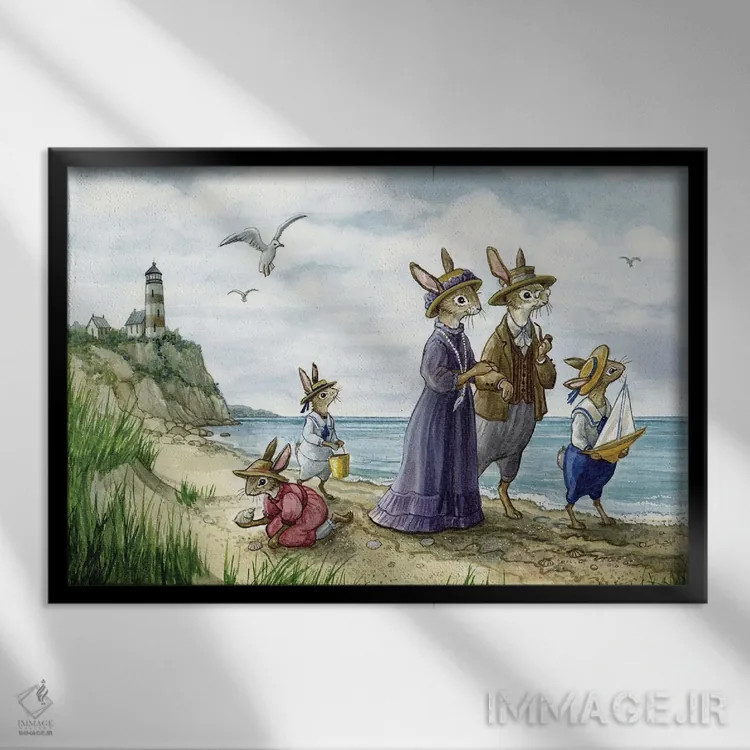 تابلو کنار دریا اثر آسترید شکلز - نمای قابدار مشکی