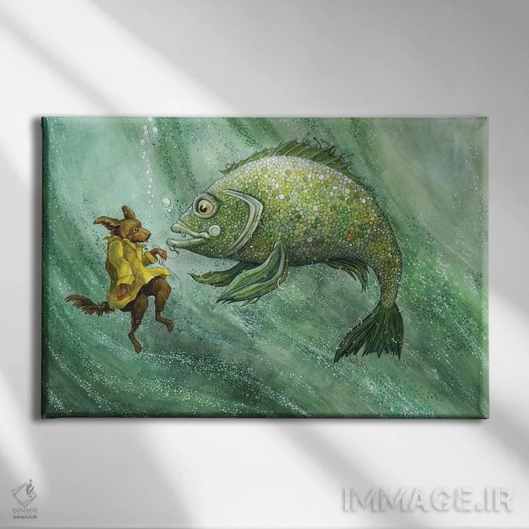 تابلو والتر و بوریس بزرگ اثر آسترید شکلز - نمای روبهرو روی دیوار