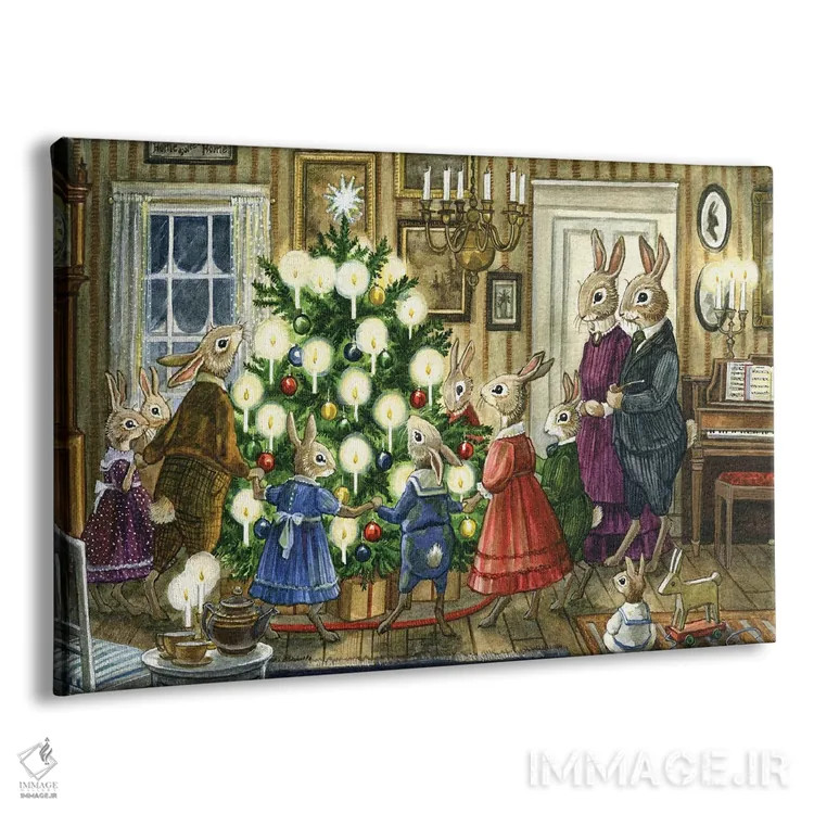 تابلو کریسمس در پذیرایی اثر آسترید شکلز - نمای پرسپکتیو محصول