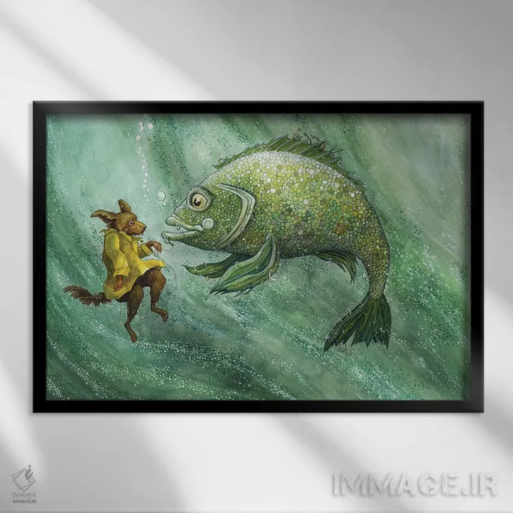 تابلو والتر و بوریس بزرگ اثر آسترید شکلز - نمای قابدار مشکی