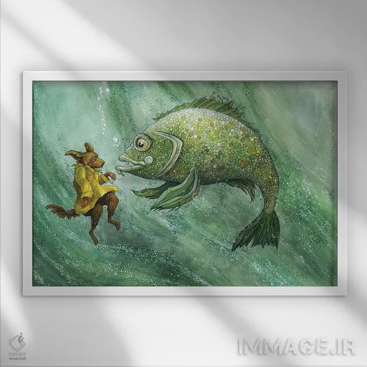 تابلو والتر و بوریس بزرگ اثر آسترید شکلز - نمای قابدار سفید