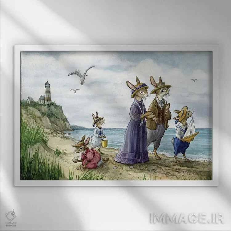 تابلو کنار دریا اثر آسترید شکلز - نمای قابدار سفید