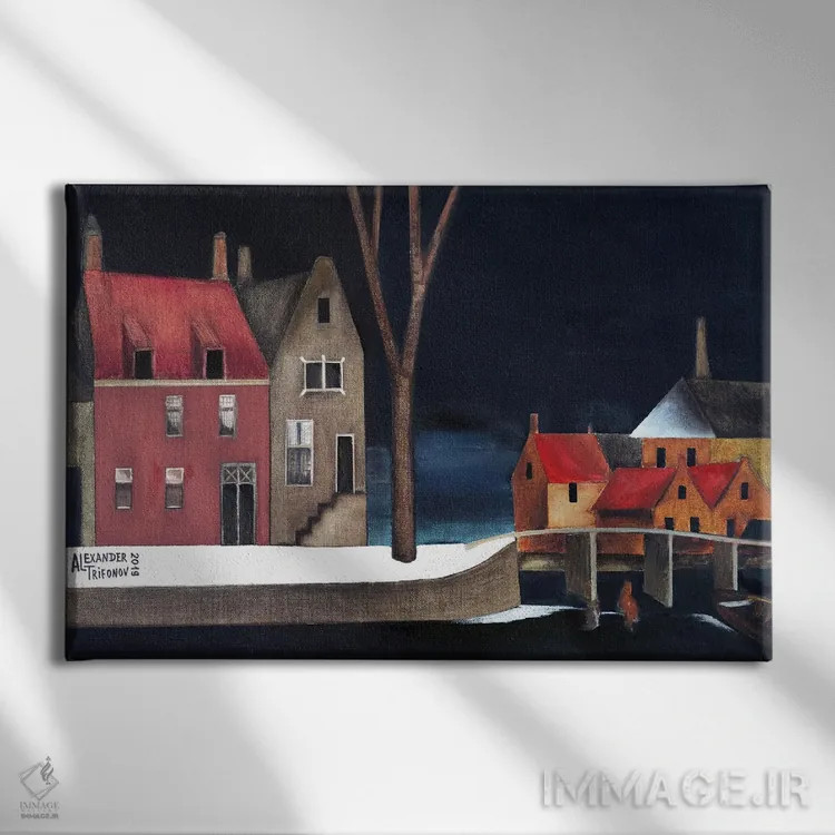 تابلو آمستردام (هلند) اثر الکساندر تریفونوف - نمای روبهرو روی دیوار