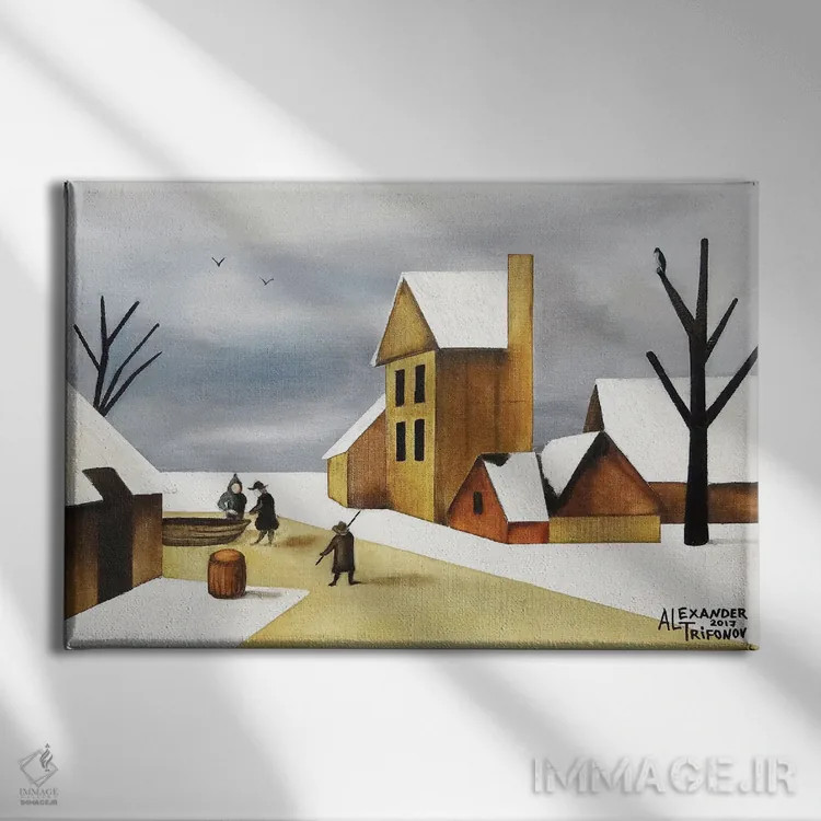 تابلو هارلم در زمستان اثر الکساندر تریفونوف - نمای روبهرو روی دیوار