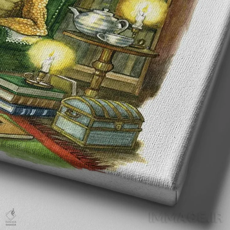 تابلو پناهگاه کرمهای کتاب اثر آسترید شکلز - نمای نزدیک بافت بوم