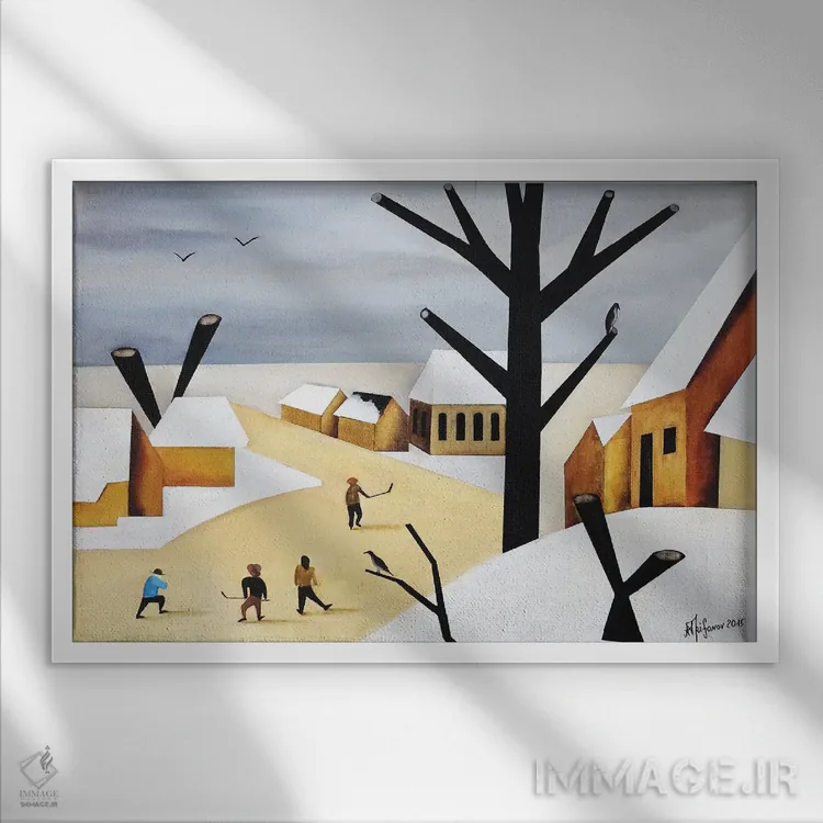 تابلو بروگل (نقاش هلندی) اثر الکساندر تریفونوف - نمای قابدار سفید