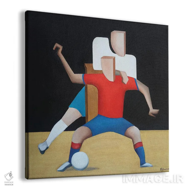 تابلو بازیکنان فوتبال اثر الکساندر تریفونوف - نمای پرسپکتیو محصول