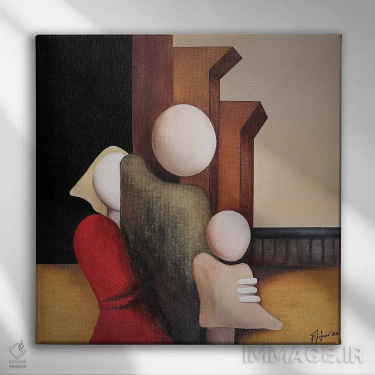 تابلو خانواده اثر الکساندر تریفونوف - نمای روبهرو روی دیوار