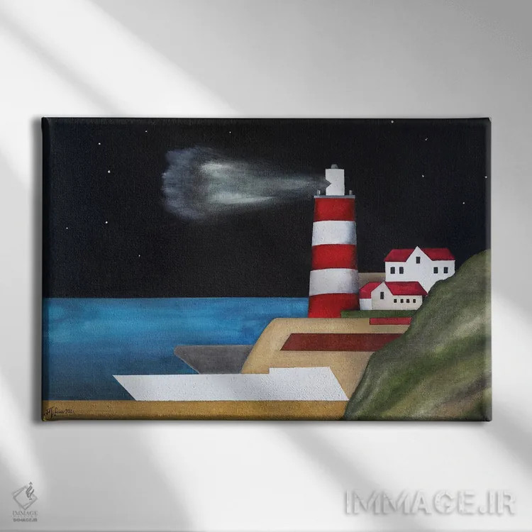 تابلو فانوس دریایی اثر الکساندر تریفونوف - نمای روبهرو روی دیوار